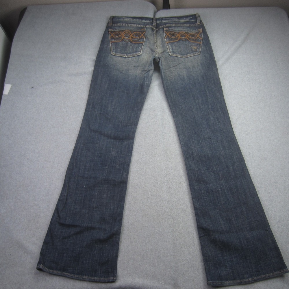 Guess Premium Jeans Womens 31x33 Blue Bootcut Stretch Dark Wash Embroidered  USA
